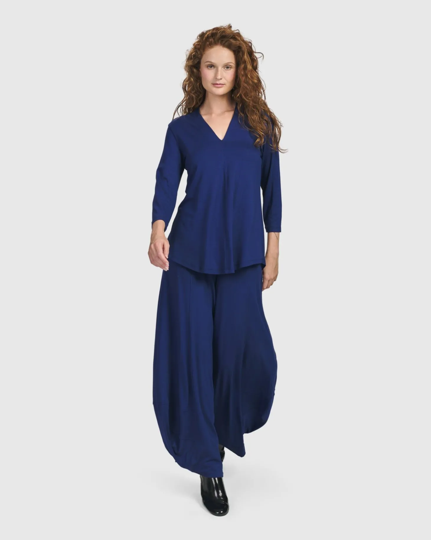 Essential V-Neck Top, Royal Blue