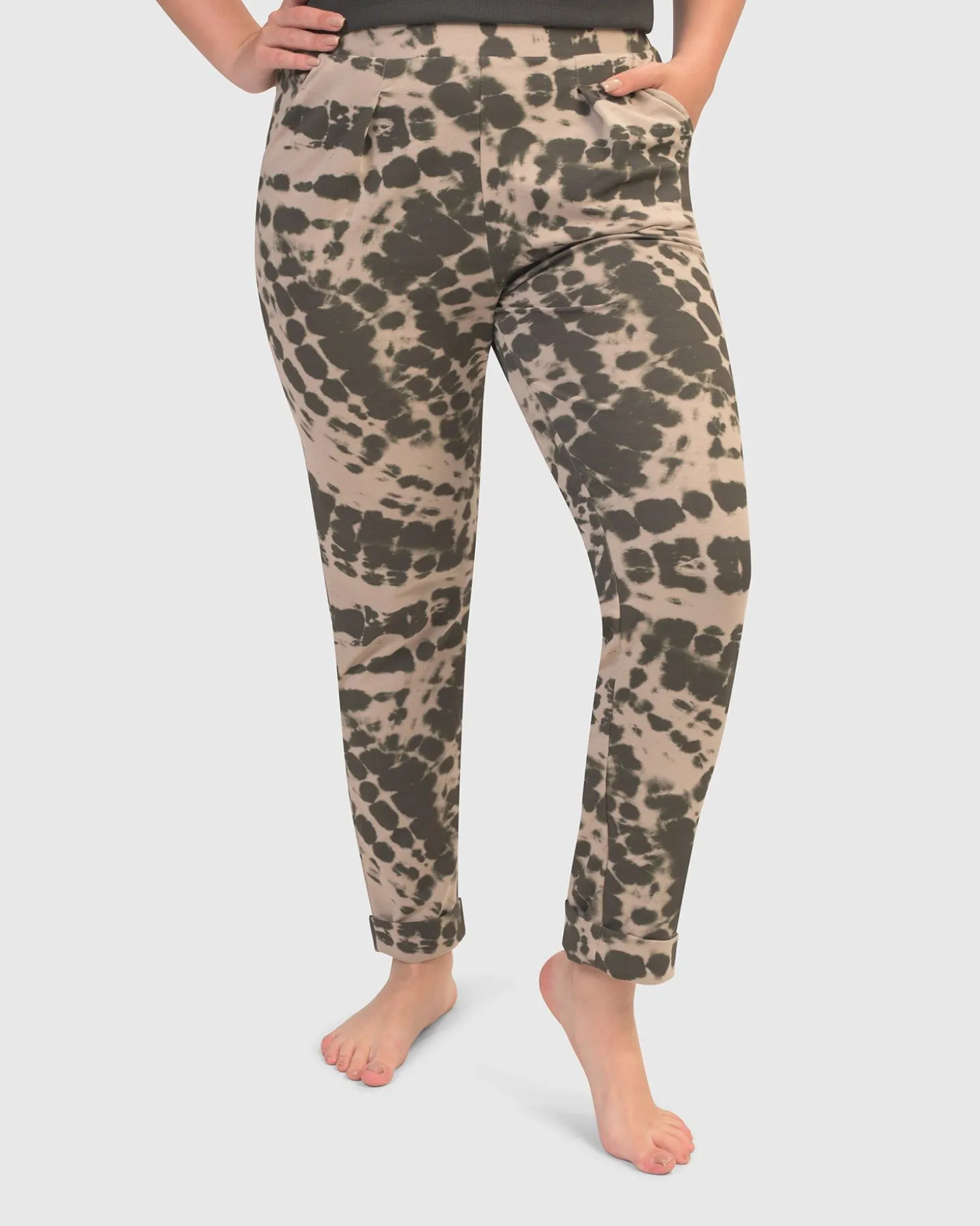 Exhale Jogger Pants, Stone Tie-Dye