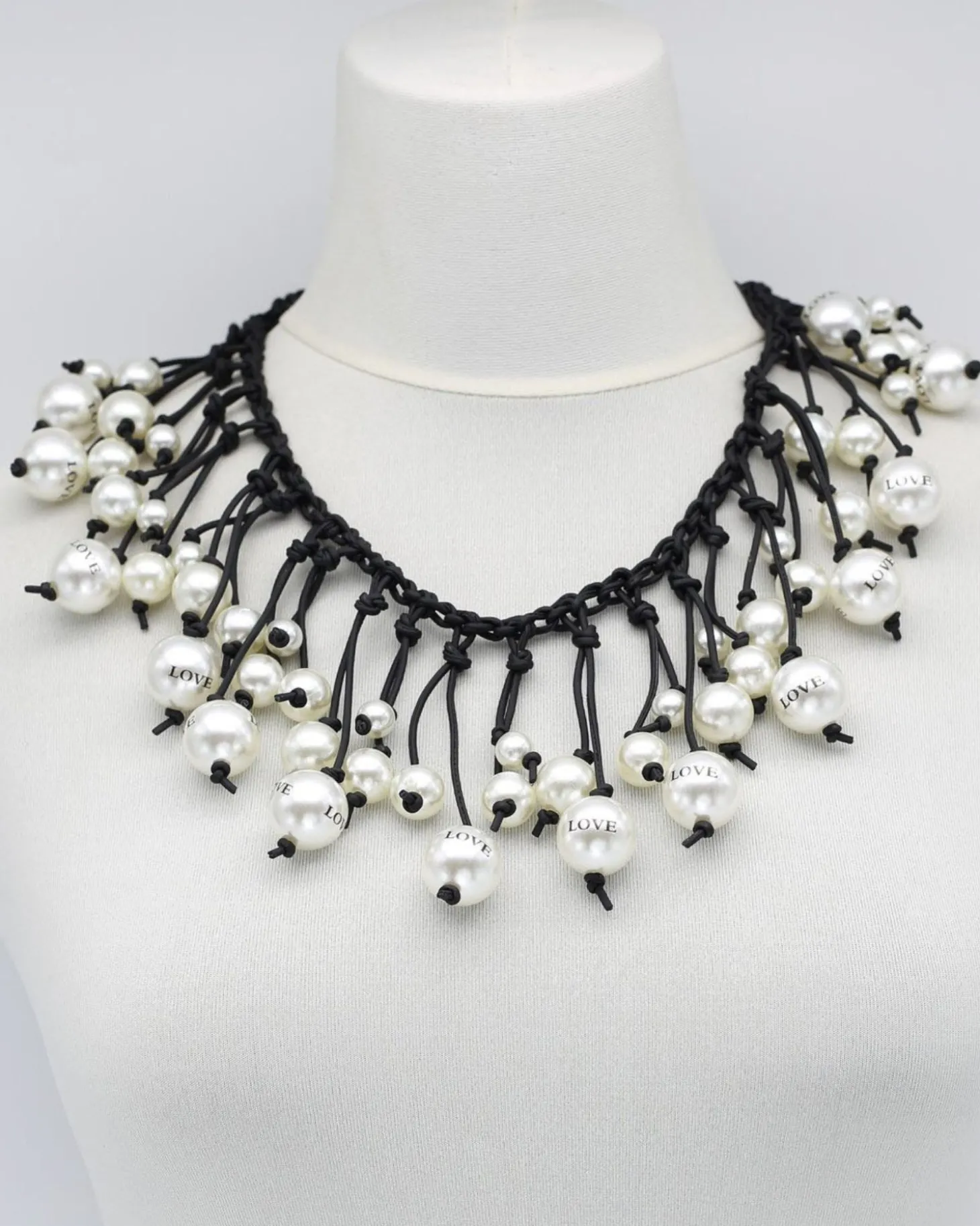 Faux Pearl Necklace, Love