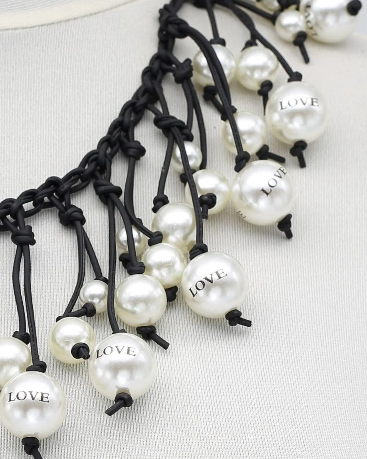 Faux Pearl Necklace, Love