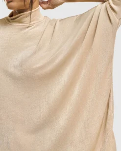Fawn Mockneck Top, Nude