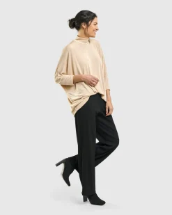 Fawn Mockneck Top, Nude