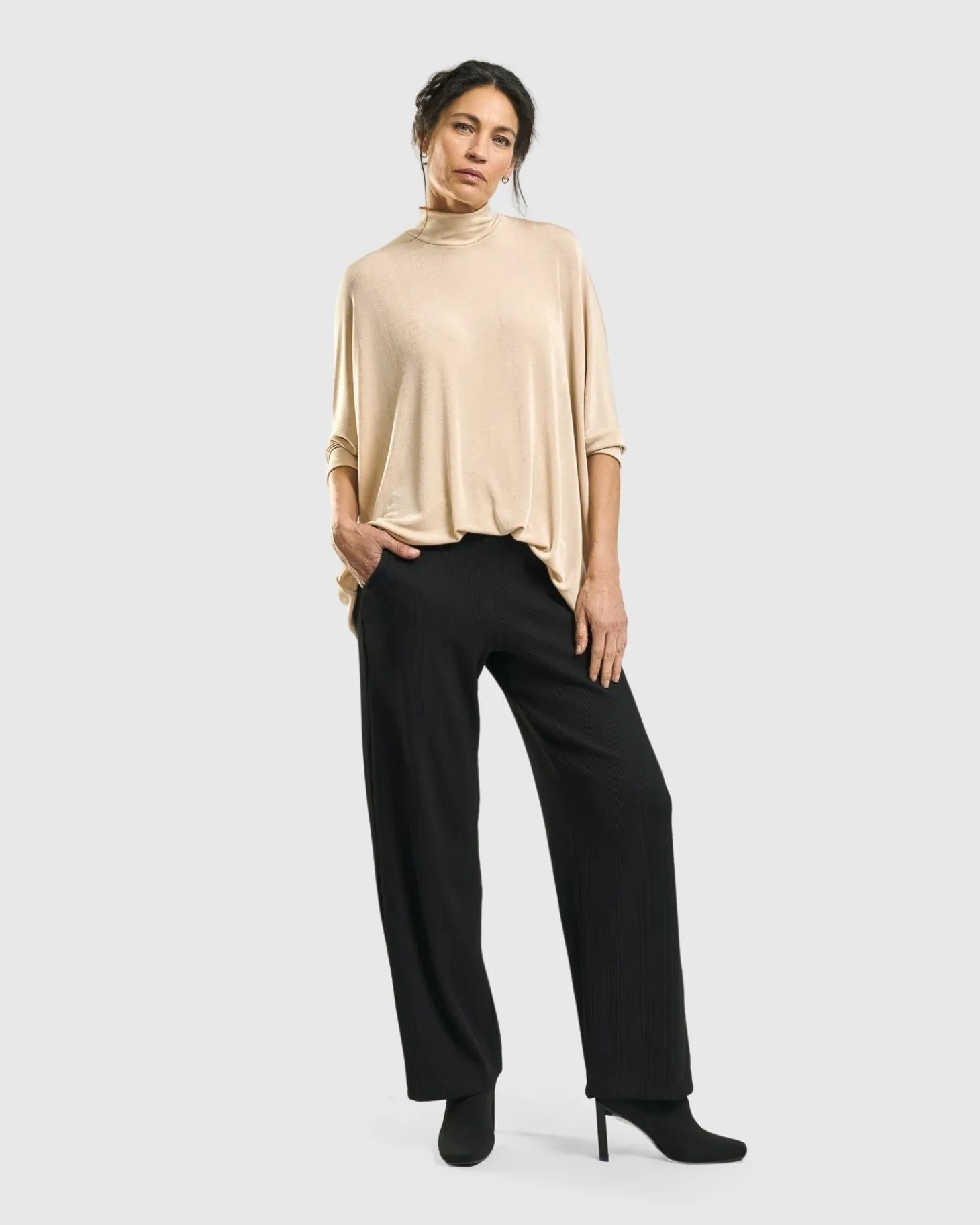 Fawn Mockneck Top, Nude