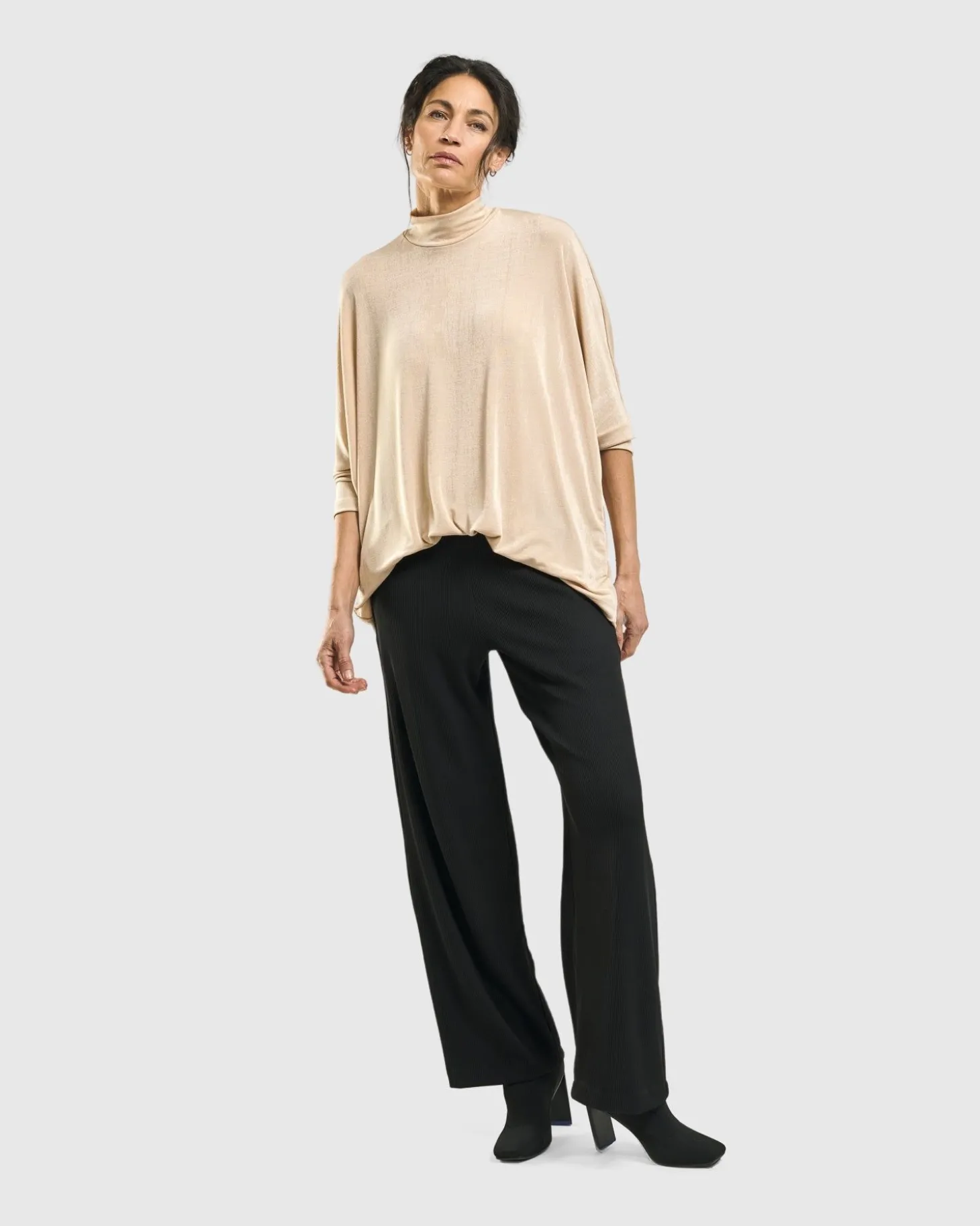 Fawn Mockneck Top, Nude