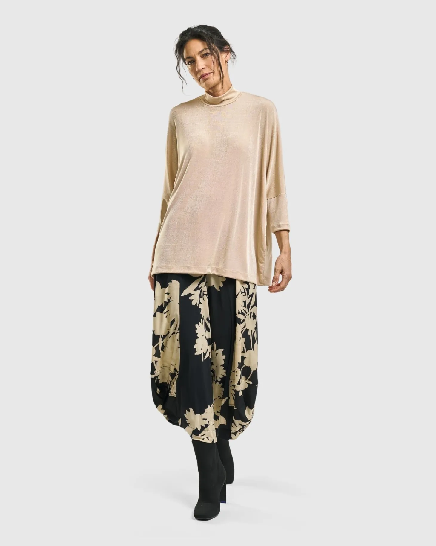 Fawn Mockneck Top, Nude