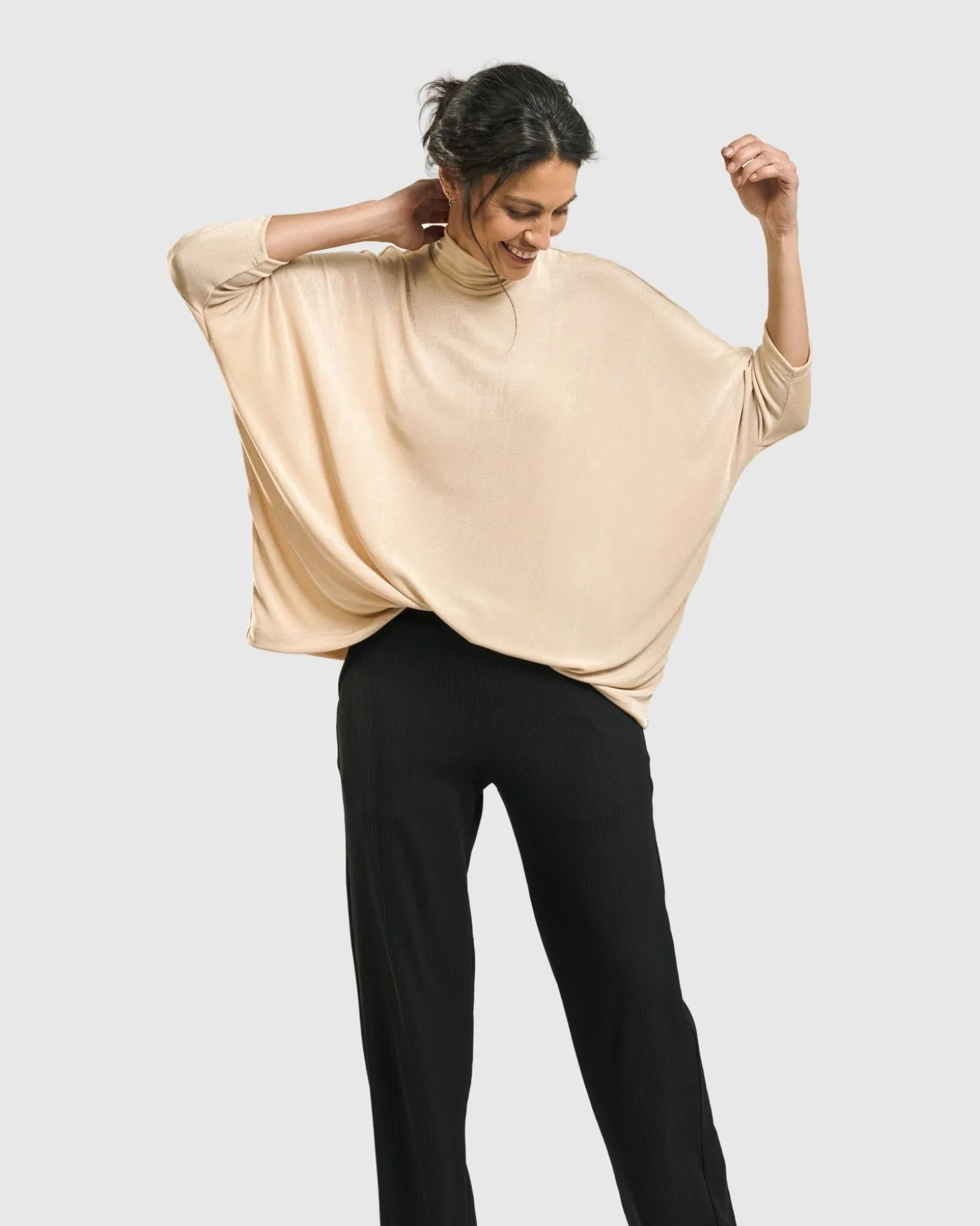 Fawn Mockneck Top, Nude