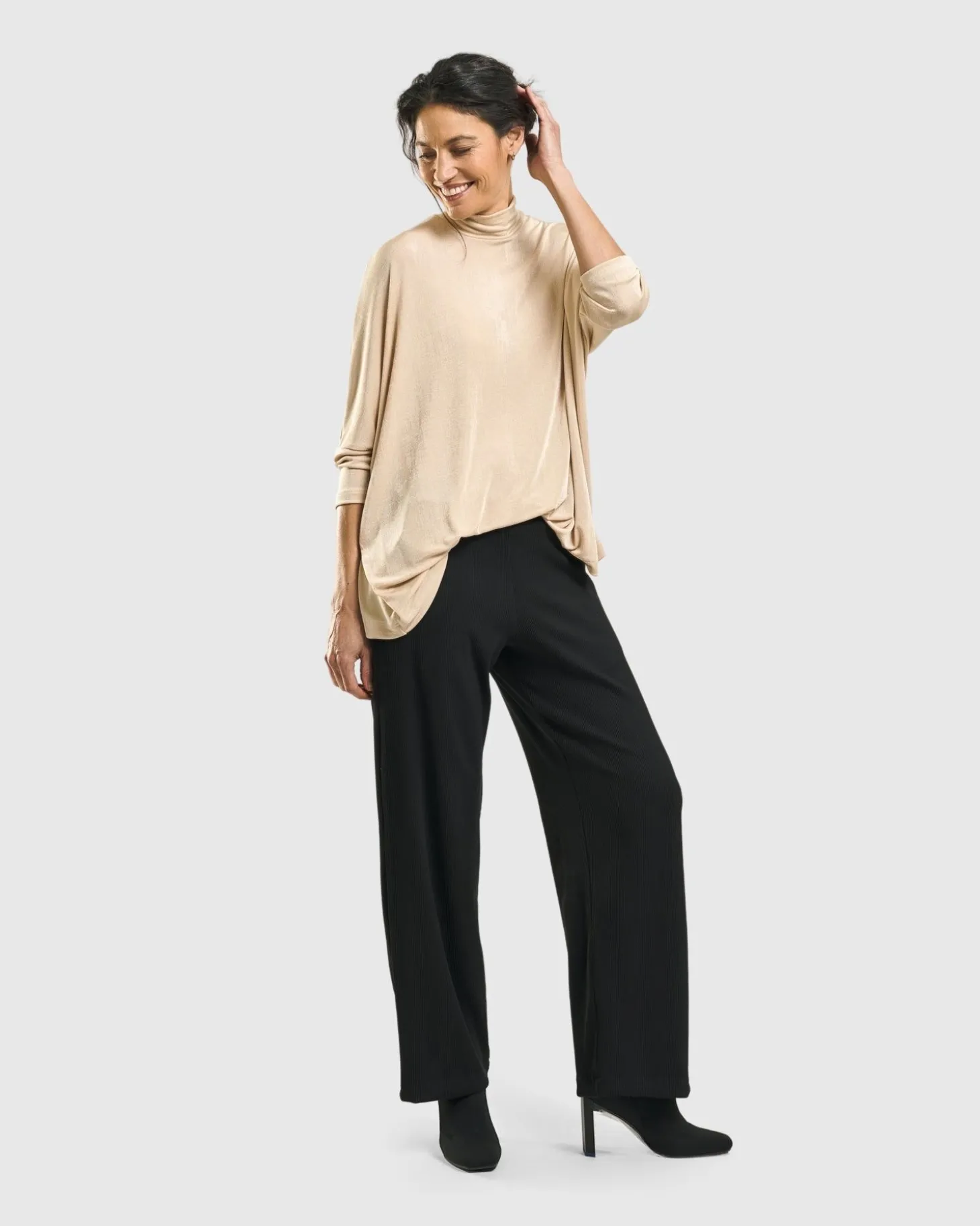 Fawn Mockneck Top, Nude