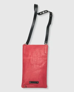 Flat Stash Pouch Bag, Vermillion
