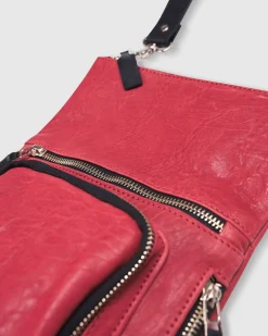 Flat Stash Pouch Bag, Vermillion