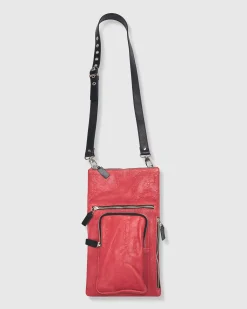 Flat Stash Pouch Bag, Vermillion