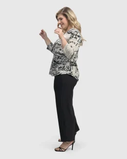Flirty Signature V Neck Top, Script
