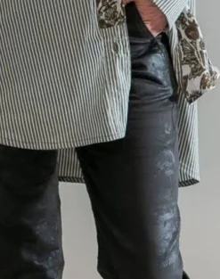 Floral Iconic Stretch Jeans, Chocolate
