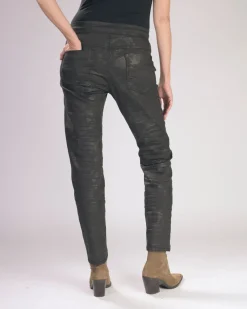 Floral Iconic Stretch Jeans, Chocolate
