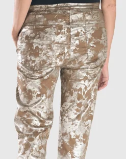 Floral Iconic Stretch Jeans, Coffee