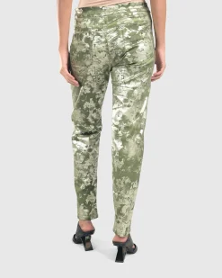 Floral Iconic Stretch Jeans, Olive