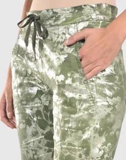 Floral Iconic Stretch Jeans, Olive
