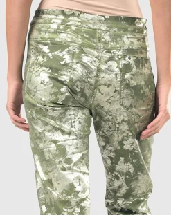 Floral Iconic Stretch Jeans, Olive