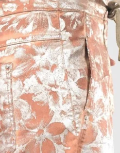 Floral Iconic Stretch Jeans, Rust