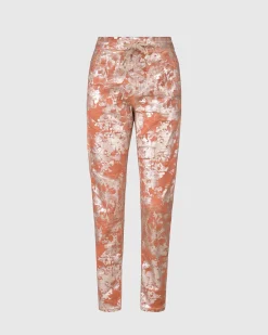 Floral Iconic Stretch Jeans, Rust