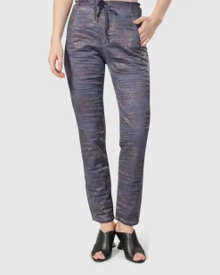 Floral Iconic Stretch Jeans, Rust/Blue