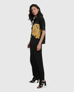 Flower Girl Boxy Top, Gold
