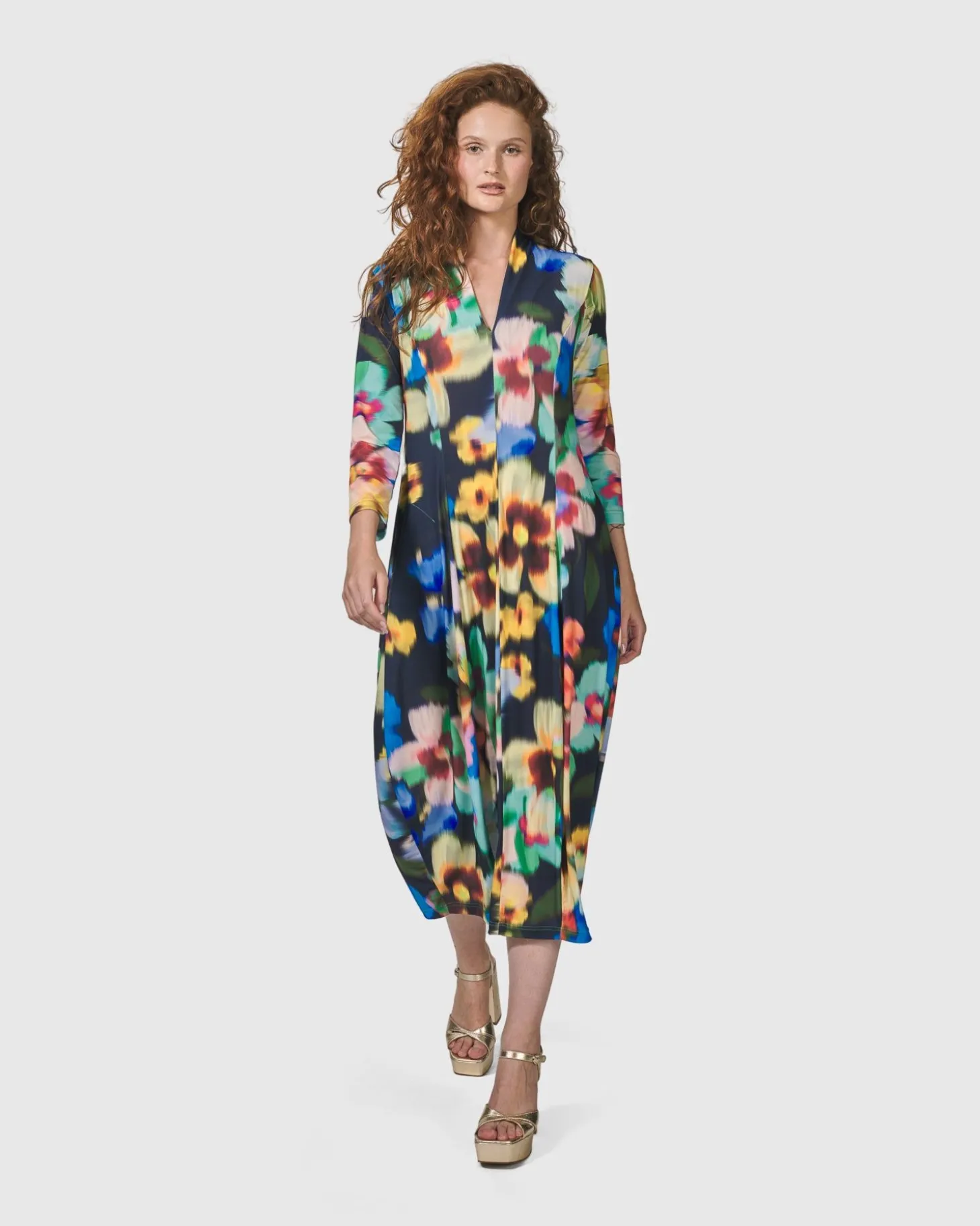 Forget-Me-Not Cocoon Dress, Garden