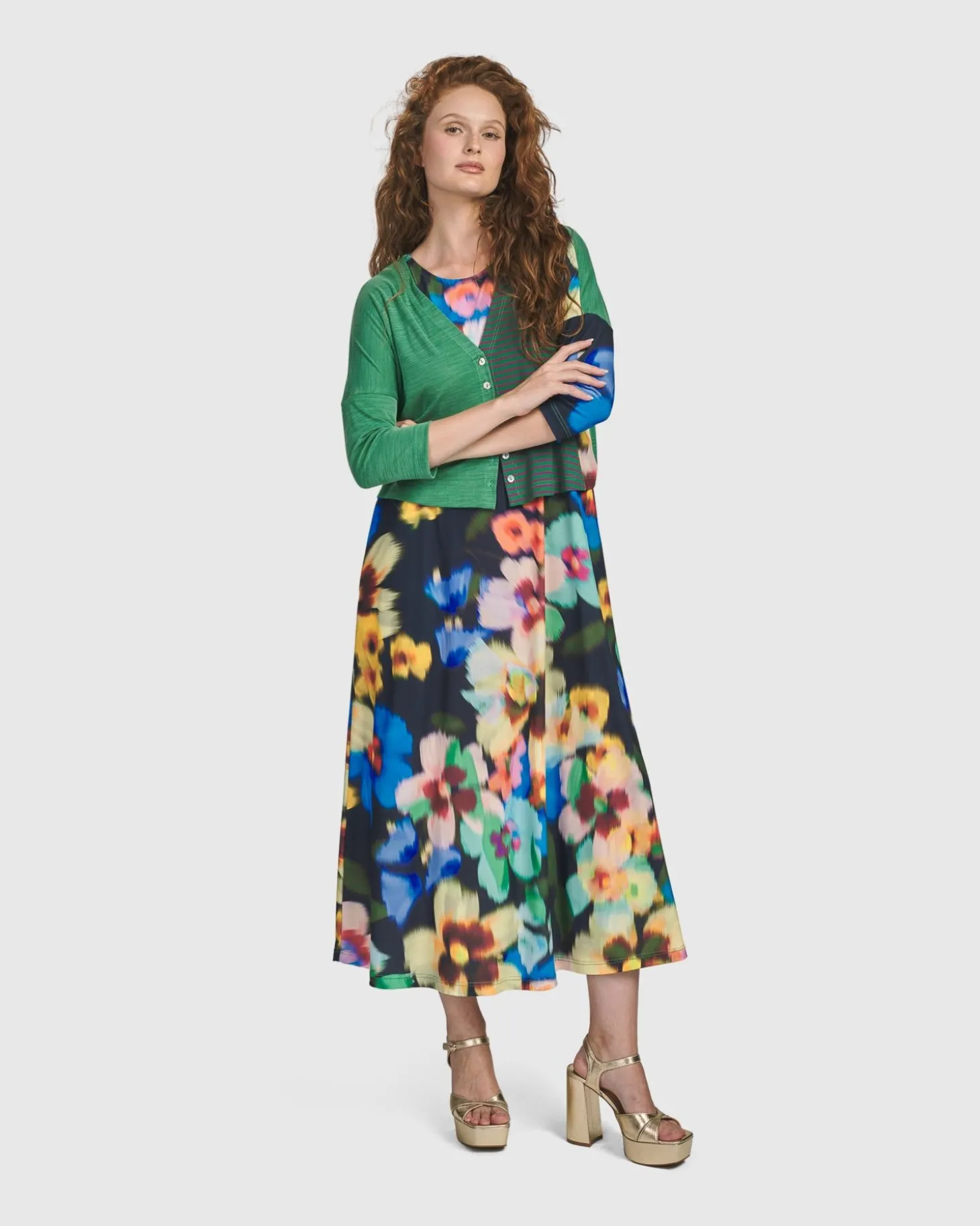Forget-Me-Not Cropped Cardigan, Garden