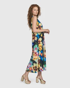 Forget-Me-Not Sleeveless Maxi Dress, Garden