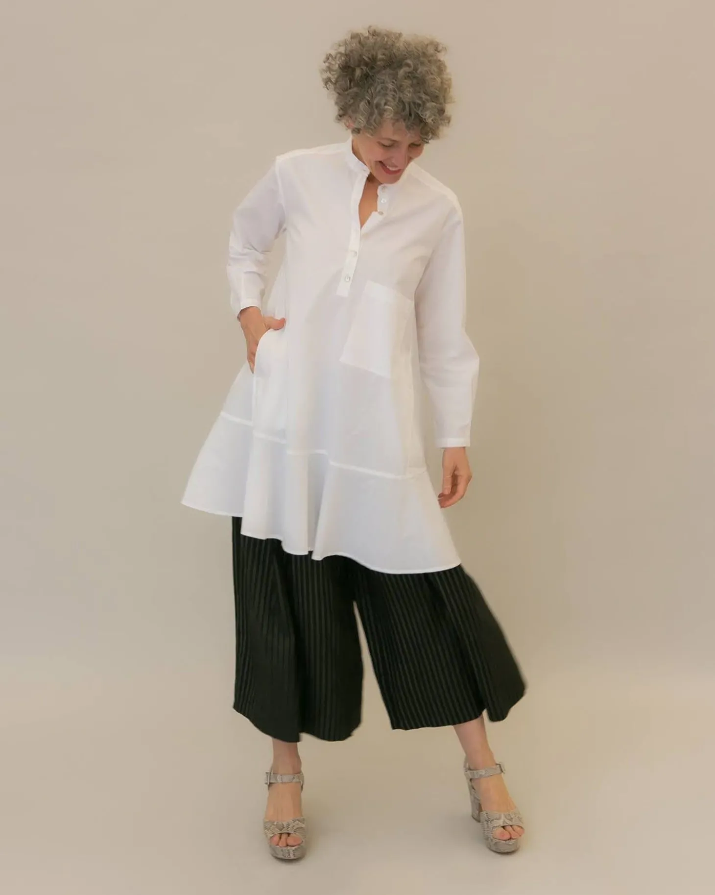 Freedom Flounce Tunic Shirt, White