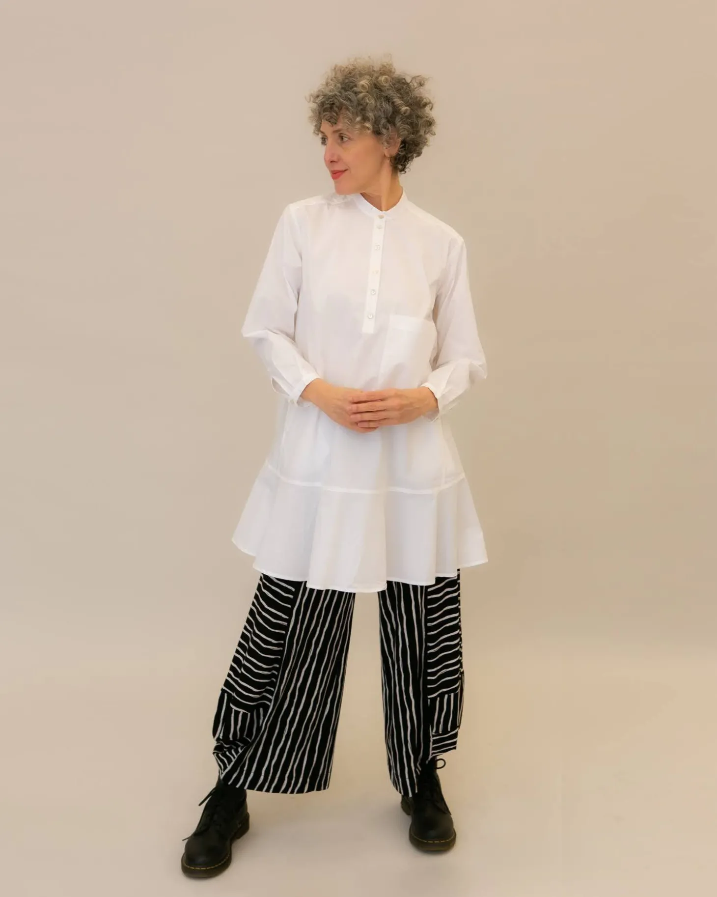 Freedom Flounce Tunic Shirt, White