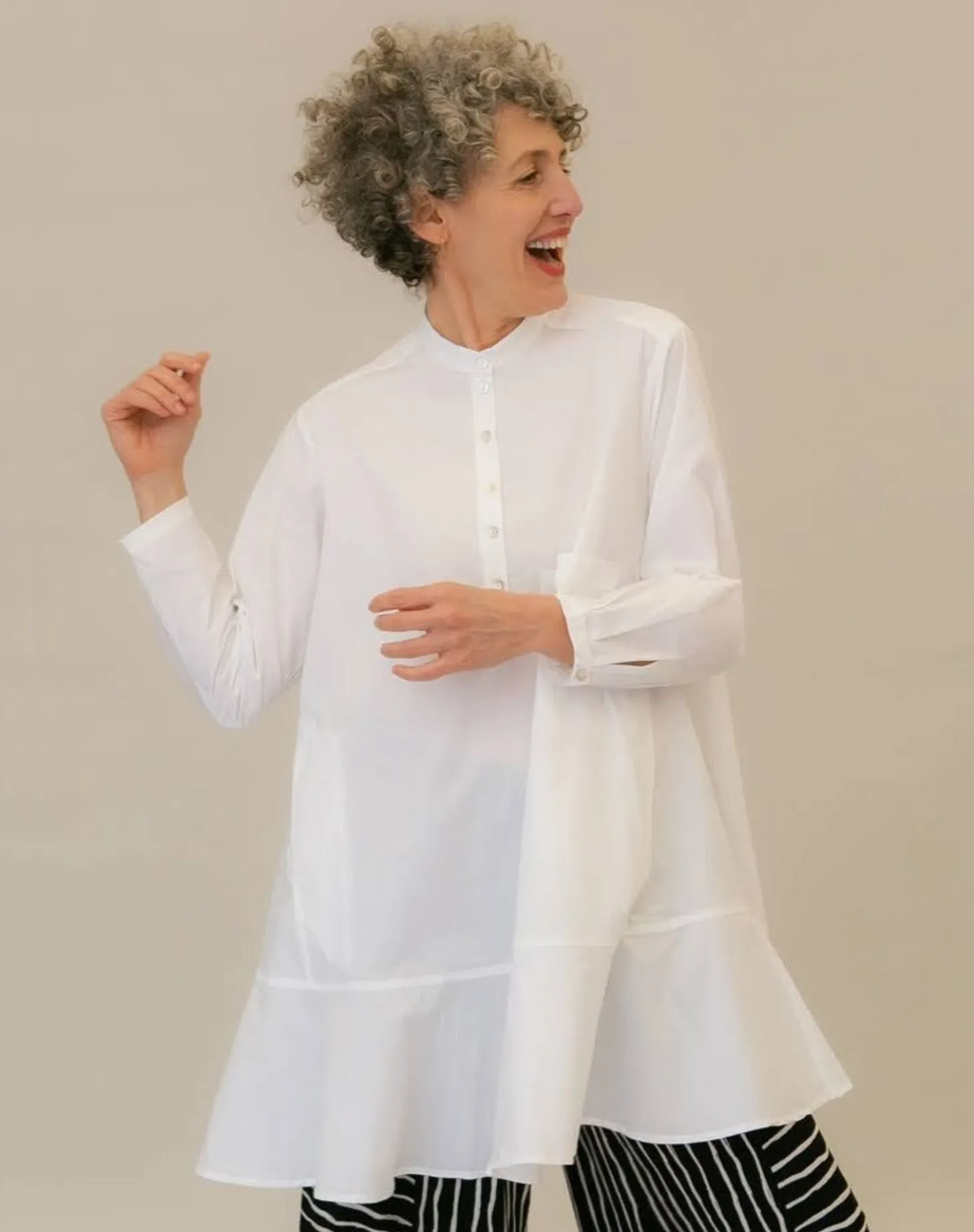 Freedom Flounce Tunic Shirt, White