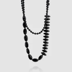 Fuji Bead Necklace, Black