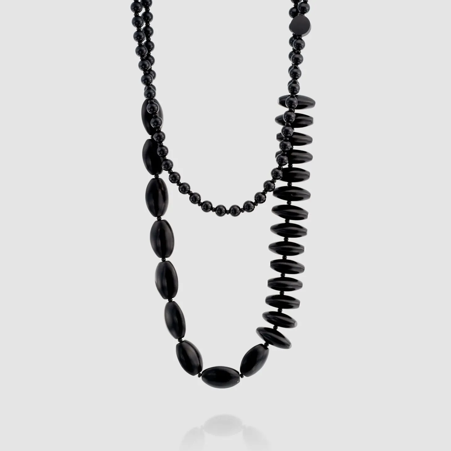 Fuji Bead Necklace, Black