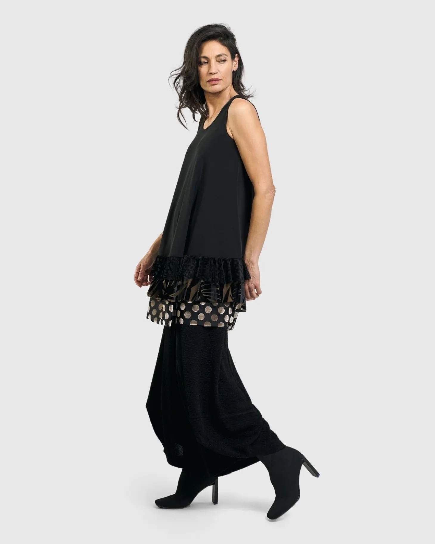 Gemma Sleeveless Tunic Top, Gold