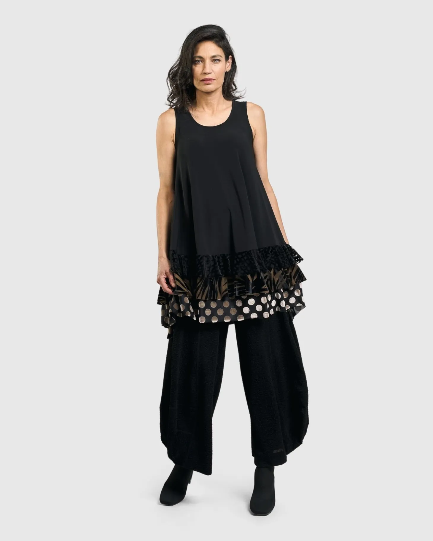 Gemma Sleeveless Tunic Top, Gold