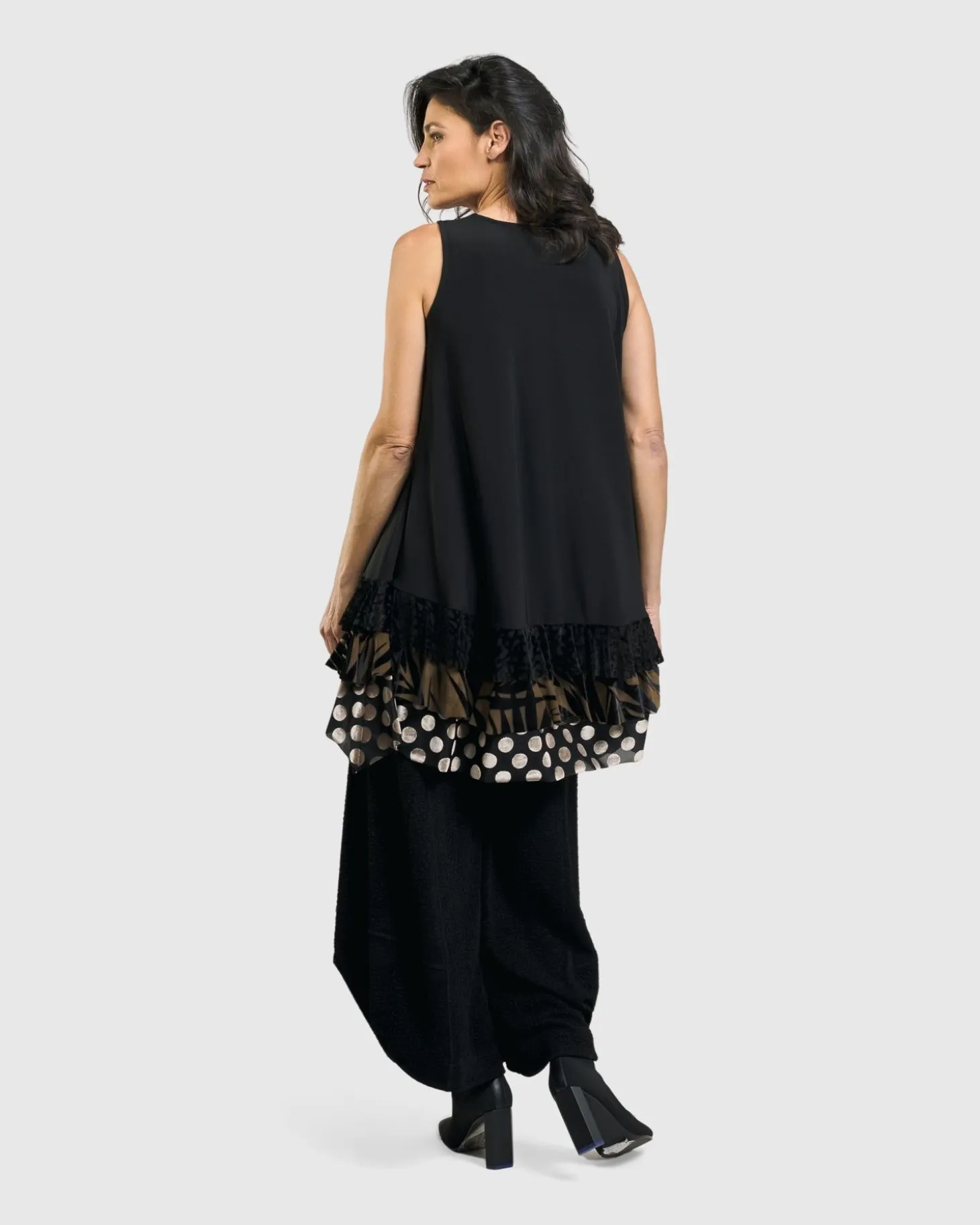 Gemma Sleeveless Tunic Top, Gold