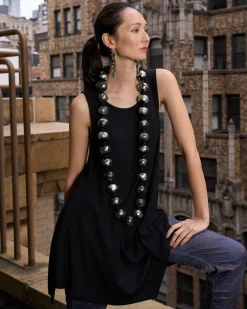 Giant Bead Necklace, Silver