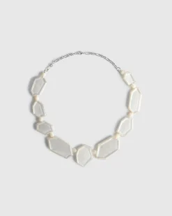 Glory Faceted Bead Necklace, Frost