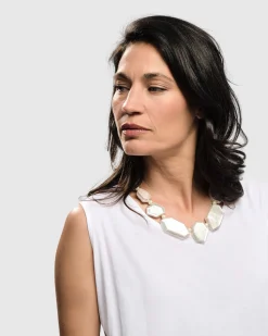 Glory Faceted Bead Necklace, Frost