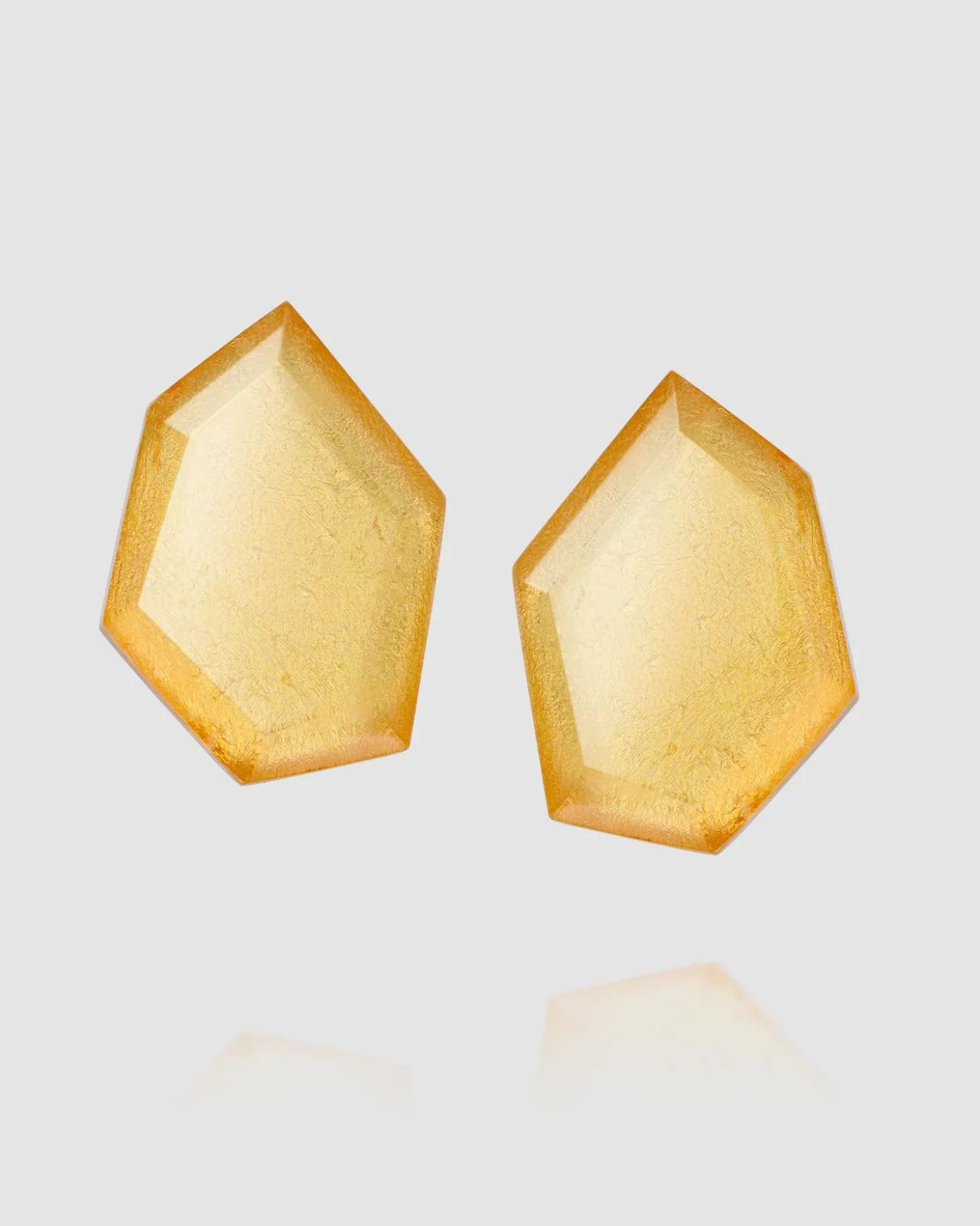 Glory Faceted Clip Earrings, Gold