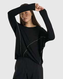 Go-To Drop Sleeve Top, Black