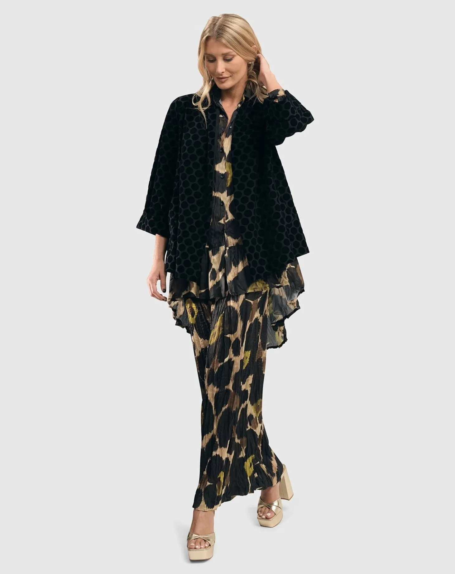 Hazel Crinkle Palazzo Pants, Multi