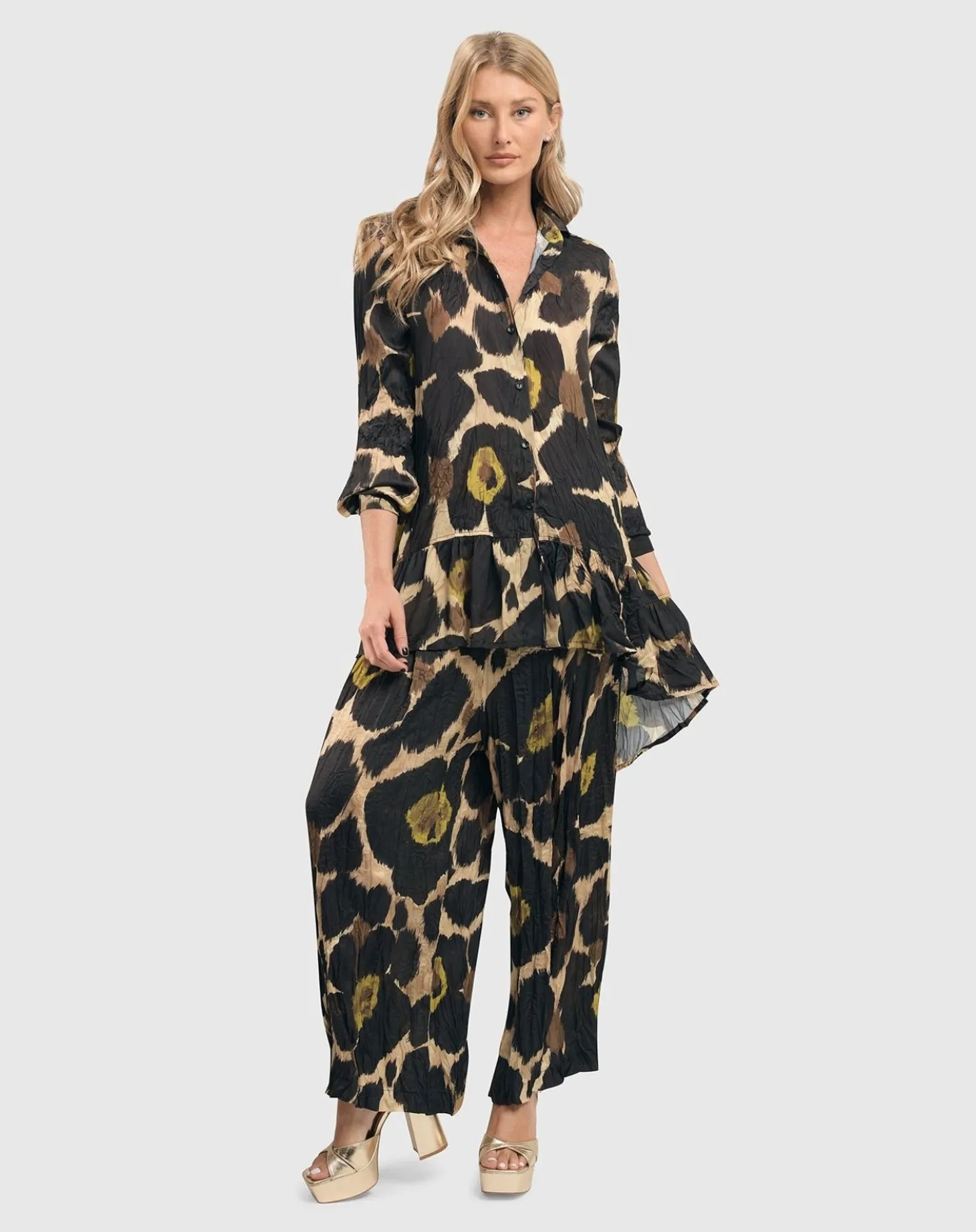 Hazel Crinkle Palazzo Pants, Multi