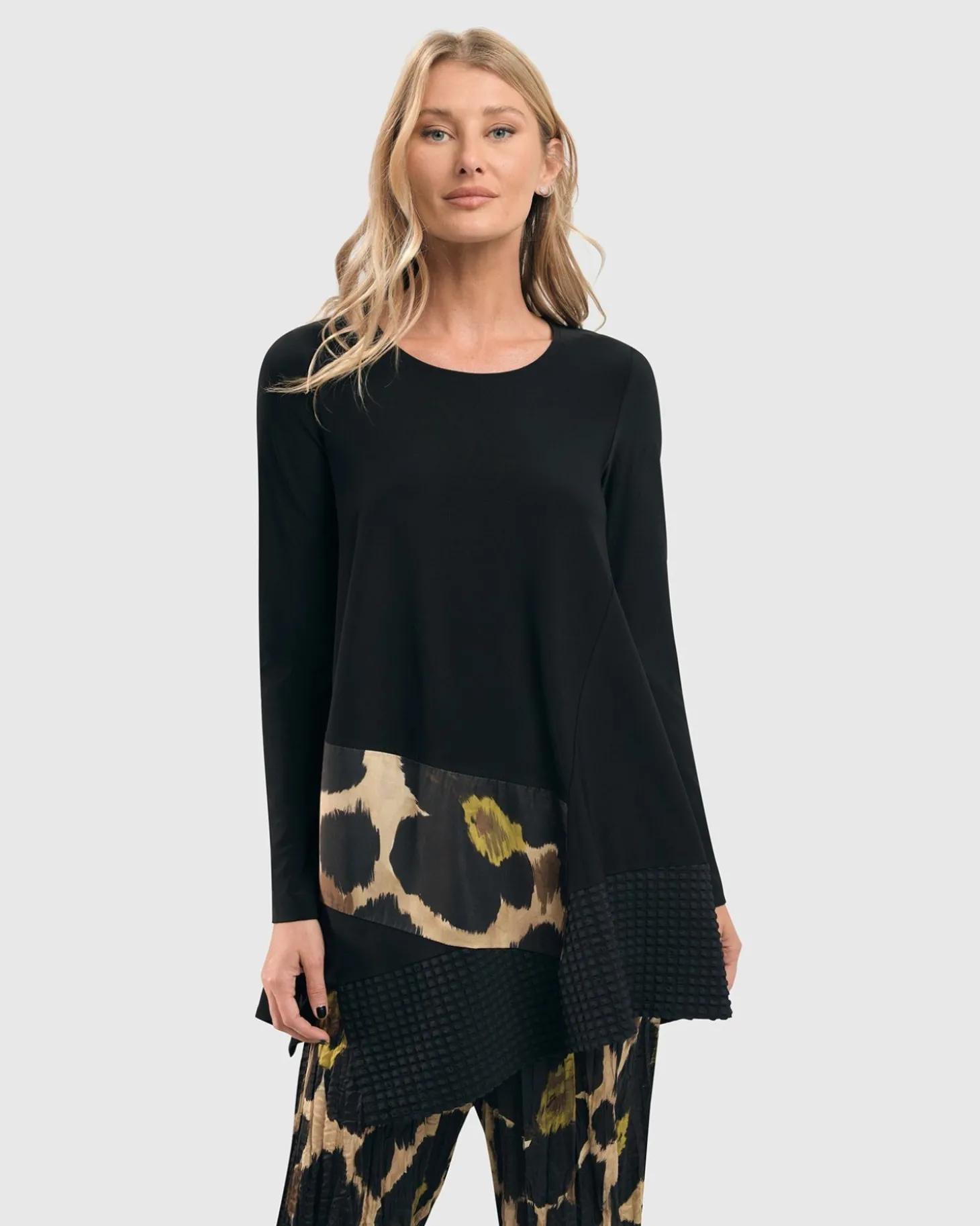 Hazel Mix Media Swing Top, Multi