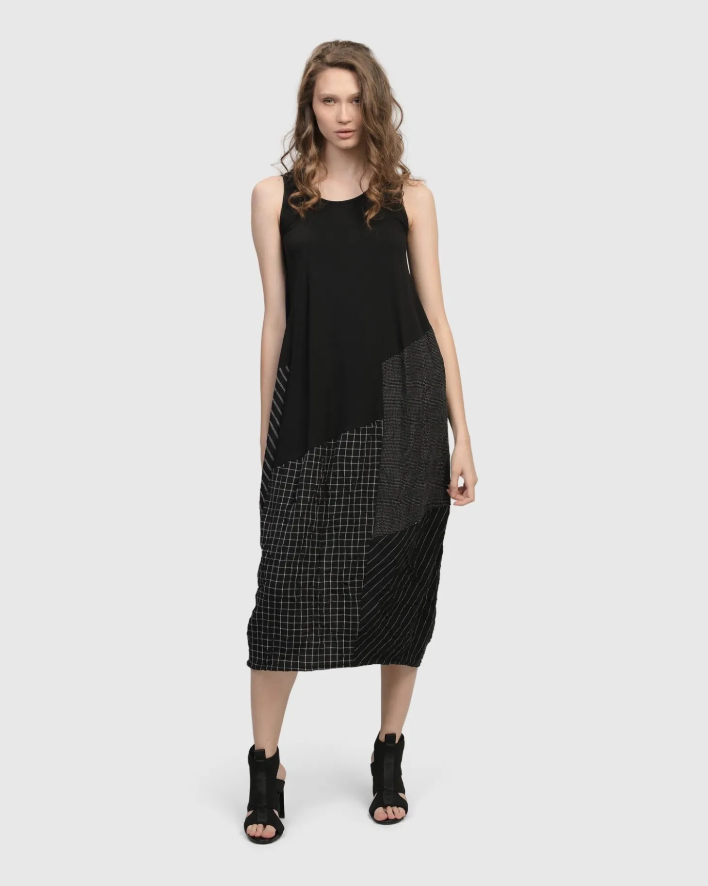 Hestia Sleeveless Cocoon Dress, Mix