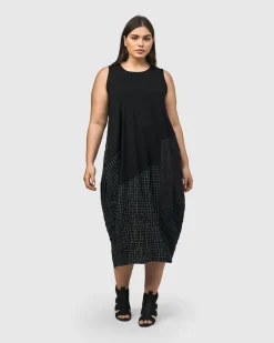 Hestia Sleeveless Cocoon Dress, Mix