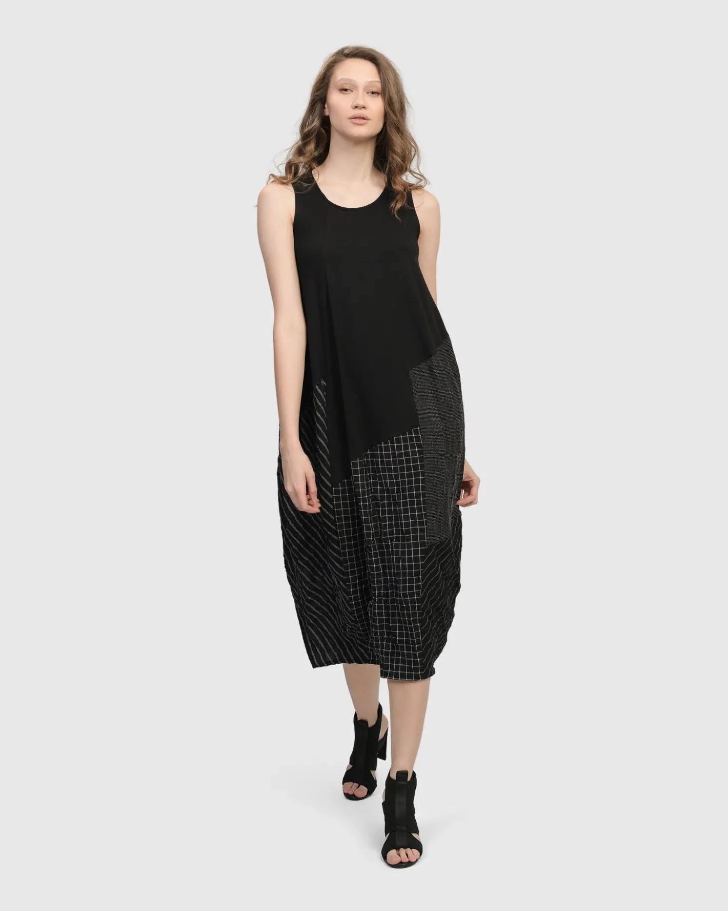 Hestia Sleeveless Cocoon Dress, Mix
