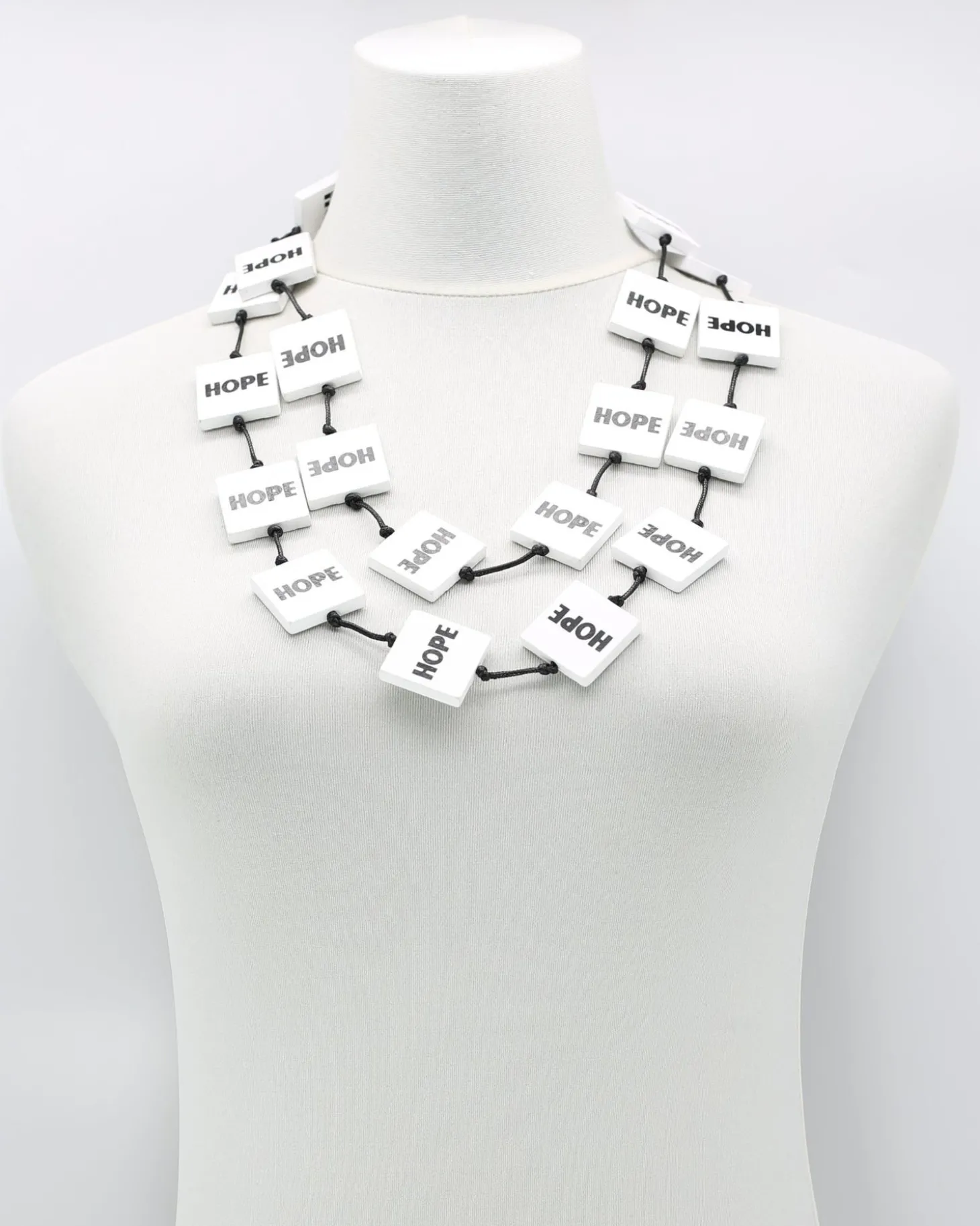 Hope Squares Necklace, White