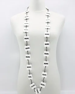 Hope Squares Necklace, White