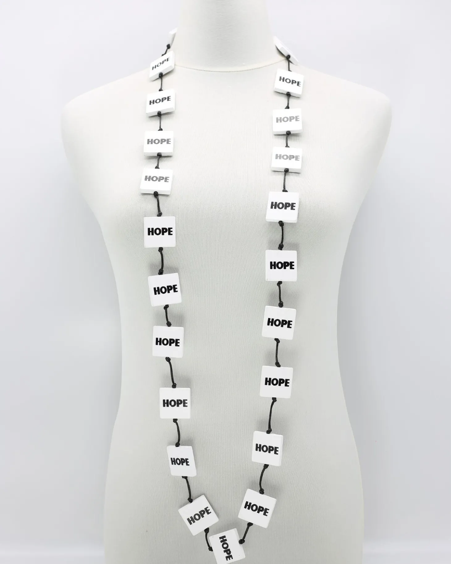 Hope Squares Necklace, White